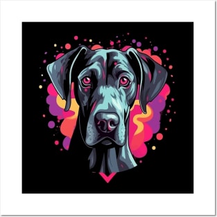 Great Dane Valentine Day Posters and Art